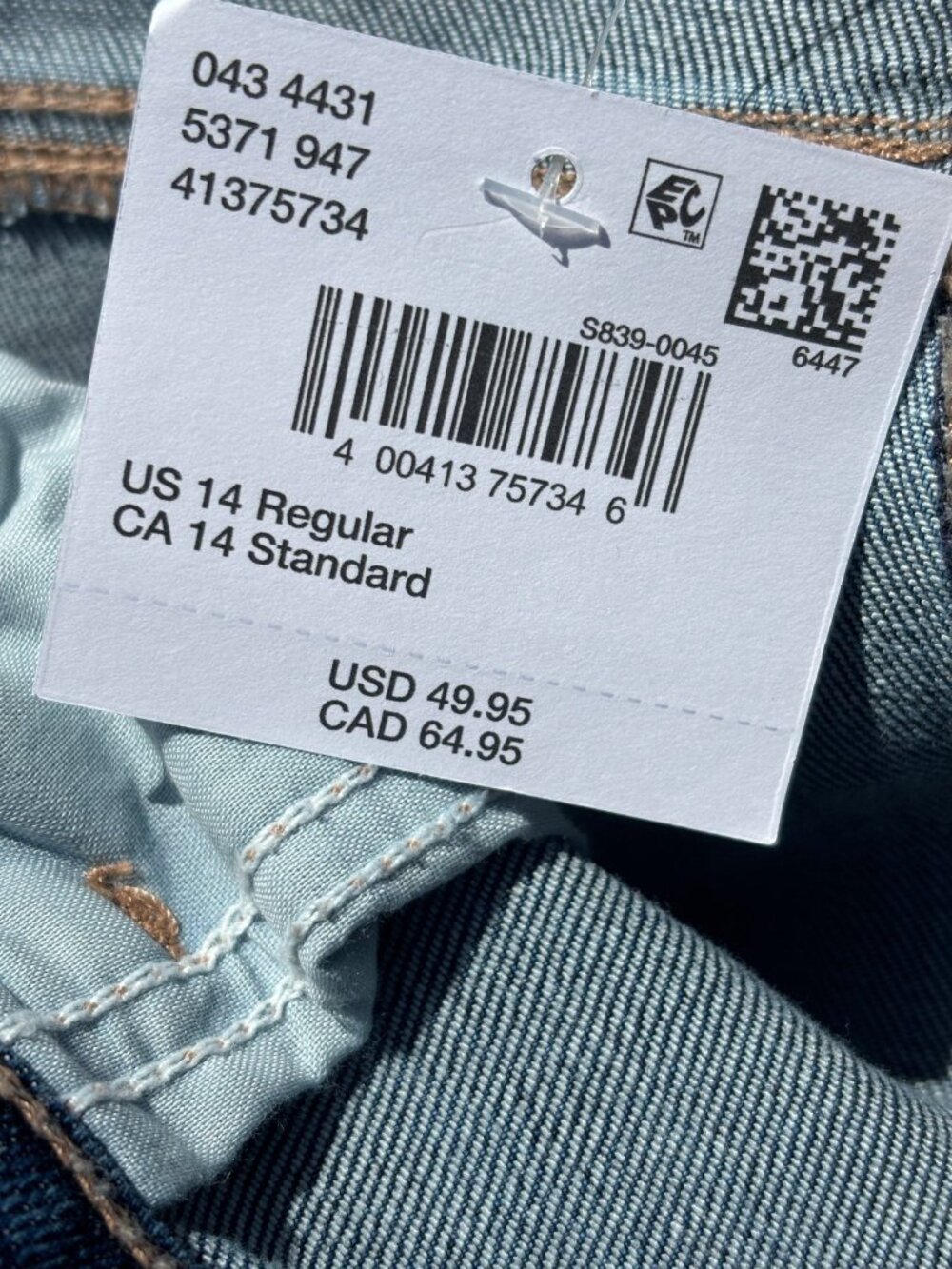 NWT American Eagle Curvy Stovepipe Jeans Dark Wash Size 14 Regular - Picture 4 of 4